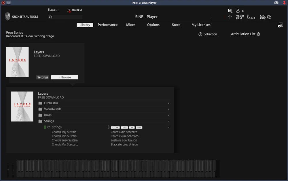 An image showing the SINE Player VST interface