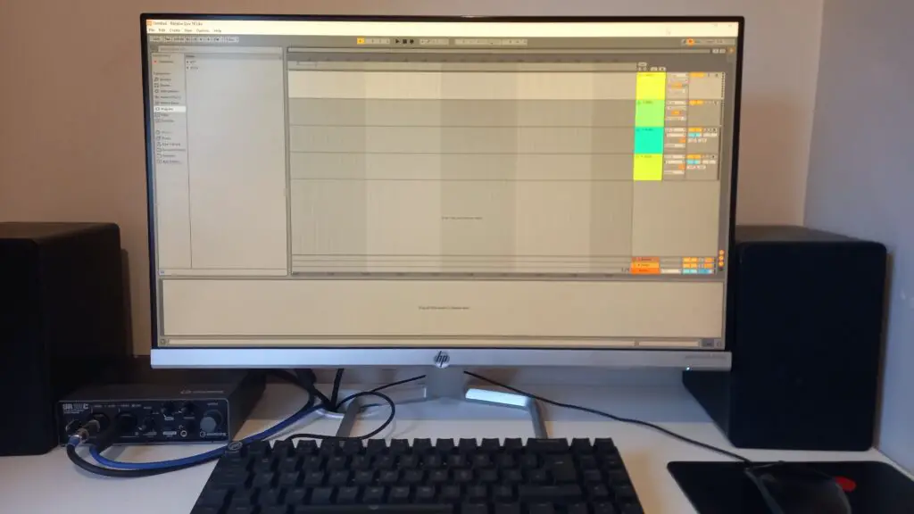 This is an image of my computer with the Ableton Live DAW showing
