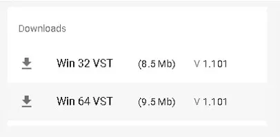 An image showing the option to download a 32-bit VST and a 64-bit VST