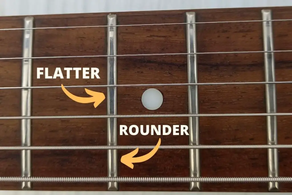 Flat frets caused by fret wear