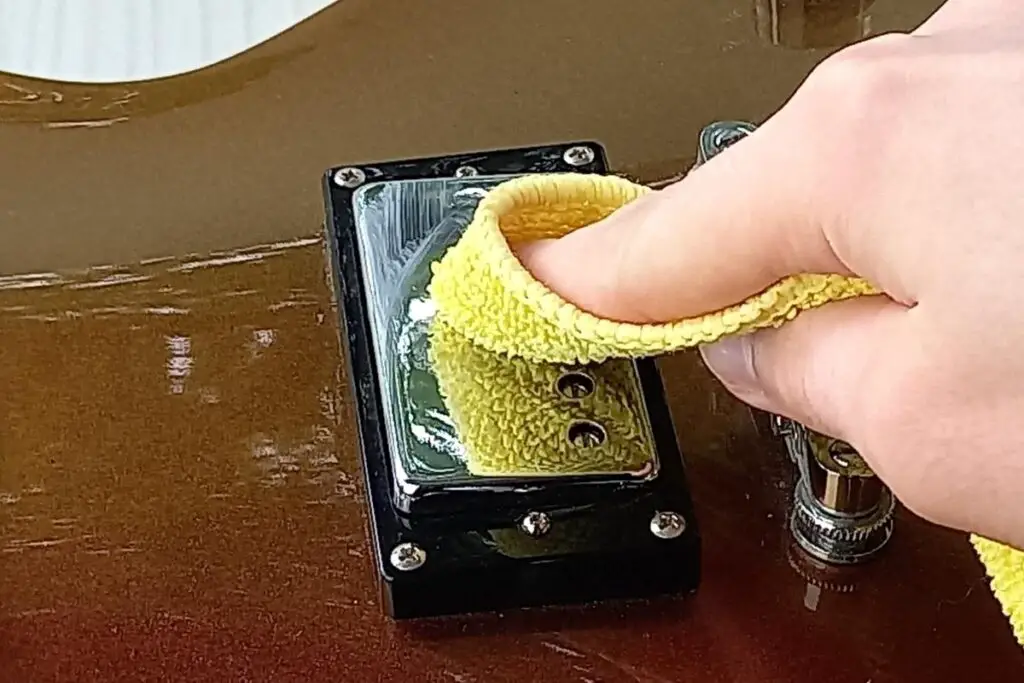 Using polish to clean a pickup cover