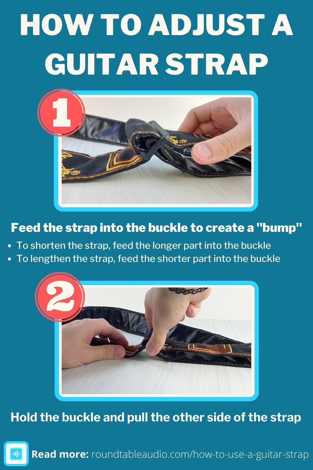 How to use a Guitar Strap Attach, Adjust, and Wear roundtable audio