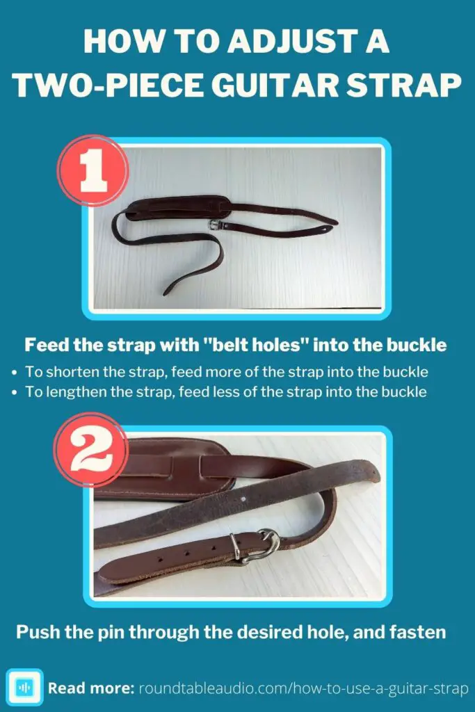 How to adjust a two piece guitar strap