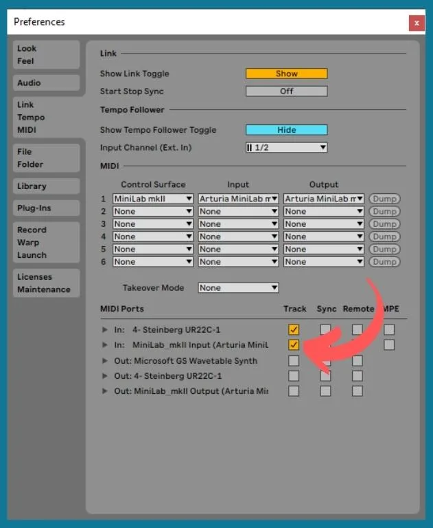 how to connect a midi keyboard to ableton